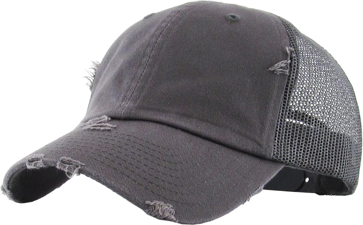 Dark Gray vintage mesh front view